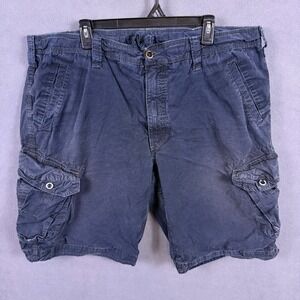 VTG Y2K Jet Lag Cargo Shorts Mens 42 Blue Ripstop Utility Grunge Skate 2000s